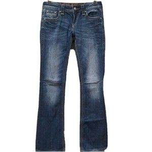 Rock Revival Women's Tullia Jean Bootcut Size 28 Embellished Flap Pocket Medium